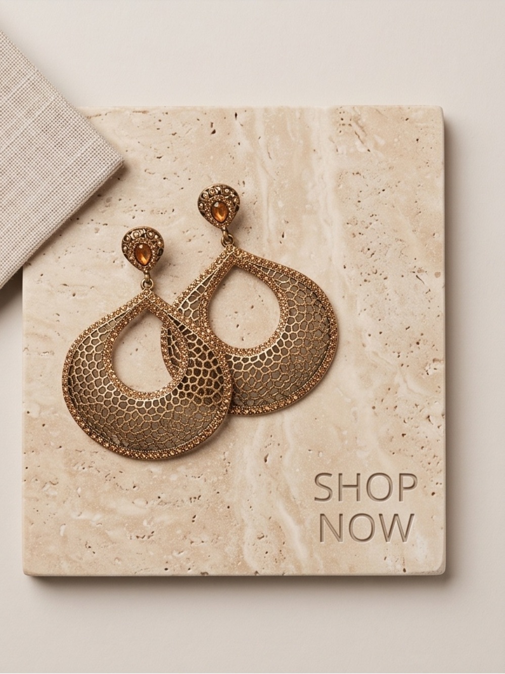 Bronze and Amber Crystal earrings
